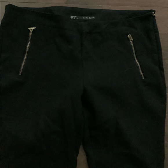 Zara black pants with zippers - Picture 1 of 4